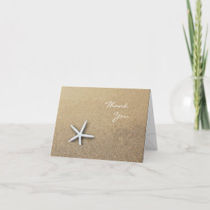 Carte De Remerciements Starfish in the Sand, Blank Thank You Note Card