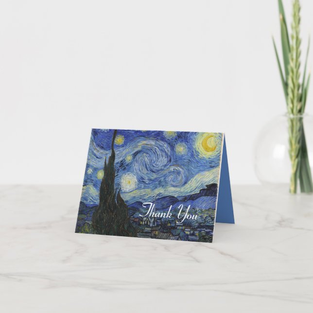 Carte De Remerciements Starry Night Fine Art Thank You Note Card (Devant)