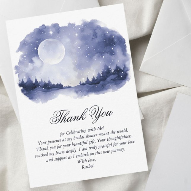 Carte De Remerciements Starry Night Sky Celestin Thème Fête des mariées (Créateur téléchargé)