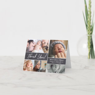 Carte De Remerciements Statistiques de nom personnalisé de naissance de p