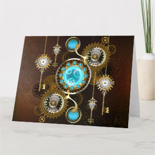 Carte De Remerciements Steampunk Rusty Background