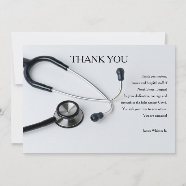 Carte de remerciements stéthoscope (Devant)