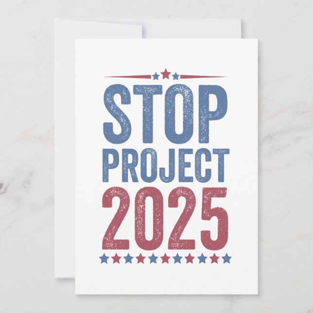 Carte De Remerciements Stop Project 2025 Trump Harris American Patroitic (Devant)
