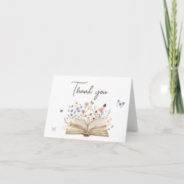 Carte De Remerciements Storybook Nouveau chapitre commence Baby shower (Devant)