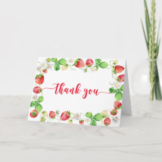 Carte De Remerciements Strawberry Baby Shower Thank You Card
