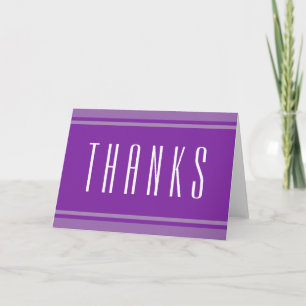 Carte De Remerciements STRIPES SPORTIFS - Violet + votre texte