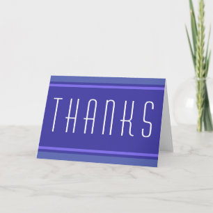 Carte De Remerciements STRIPES SPORTIVES - Violet Bleu + votre texte