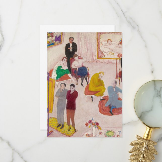 Carte De Remerciements Studio Party par Florine Stettheimer (Devant/Arrière en situation)