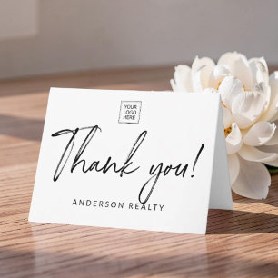Carte De Remerciements Style de signature Logo personnalisé Entreprise mi