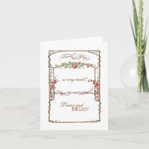Carte De Remerciements Style Letterpress Vintage Faux Bois Trellis - Roug