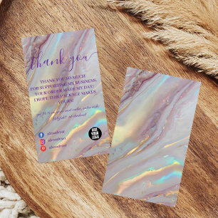 Carte De Remerciements Style Luxueux Iridescent Glam