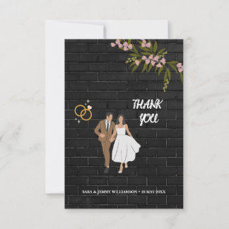 Carte De Remerciements Style pour mariée & mariée photo overlay mariage t