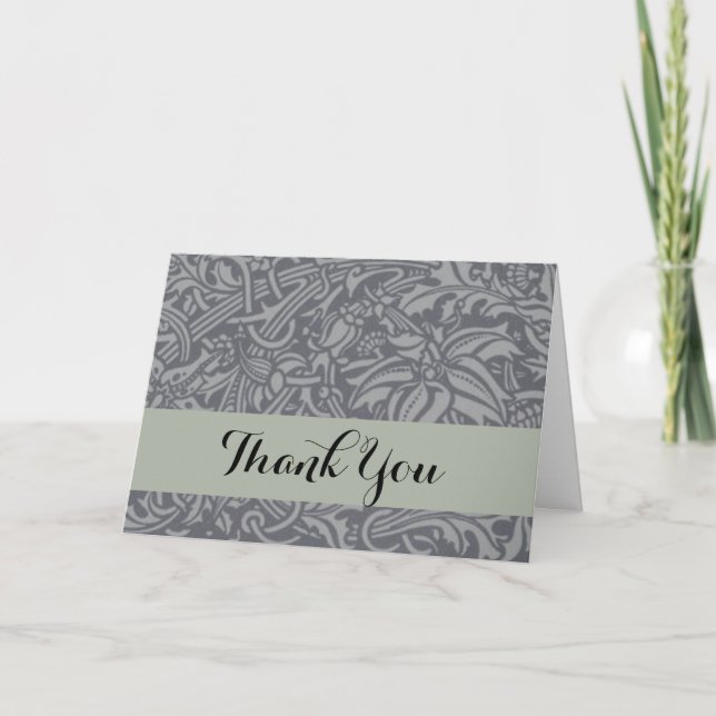 Carte De Remerciements Style Scottish Thistle Knot William Morris (Devant)