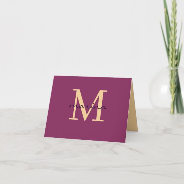 Carte De Remerciements Stylis et monogrammed personnalisé (Devant)
