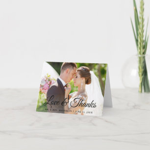 Carte De Remerciements Stylish Calligraphy Mariage Love Thanks Note