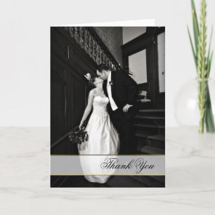 Carte De Remerciements Stylish Custom Wedding Photo Thank You Card