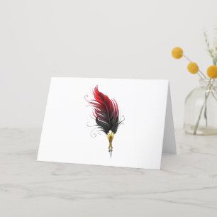 Carte De Remerciements Stylo rouge en plumes avec nib or