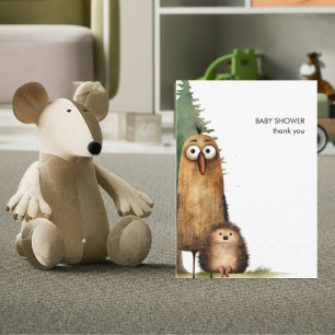 Carte De Remerciements Sublimation Baby shower des animaux des bois