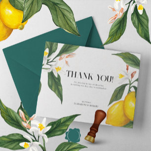 Carte De Remerciements Suite Mariage citron blanc