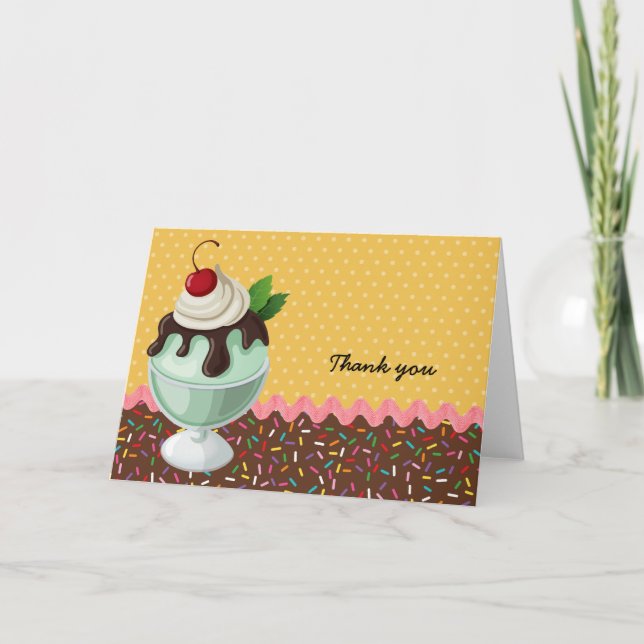 Carte De Remerciements Sundae * choisir la couleur arrière - plan (Devant)