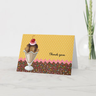 Carte De Remerciements Sundae * choisir la couleur arrière - plan