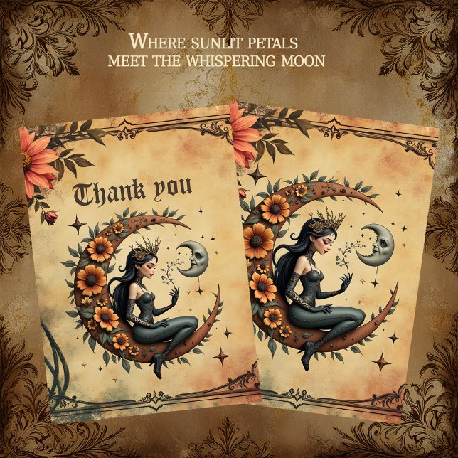 Carte De Remerciements Sunflower Crescent Queen  (Créateur téléchargé)