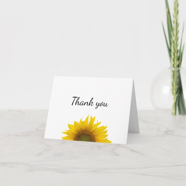 Carte De Remerciements Sunflower moderne Baby shower simple (Devant)