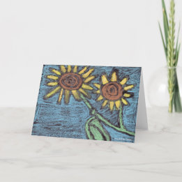 Carte De Remerciements Sunflowers Forever - Art pour enfants pour CHOC
