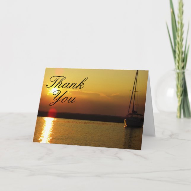 Carte De Remerciements Sunset Thank (Devant)
