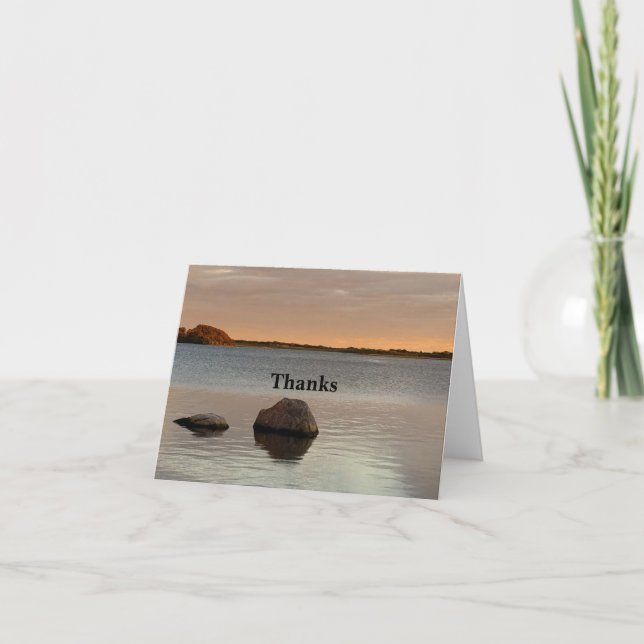 Carte De Remerciements Sunset Waterscape Thank You Note (Devant)