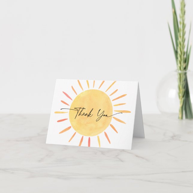 Carte De Remerciements Sunshine Boho moderne (Devant)