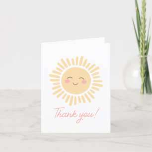 Carte De Remerciements Sunshine Sun Girl fête d'anniversaire