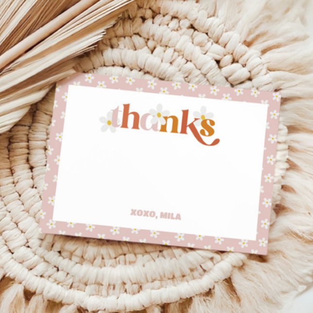 Carte De Remerciements Super Daisy Moderne Boho Anniversaire (Créateur téléchargé)