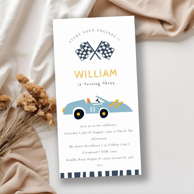 Carte De Remerciements Super Elegant Voiture De Course Enfants N'Importe  (Créateur téléchargé)