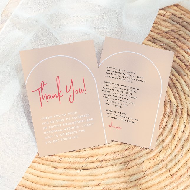 Carte De Remerciements Super Hippie Moderne Arch Fête des mariées Brunch (Créateur téléchargé)