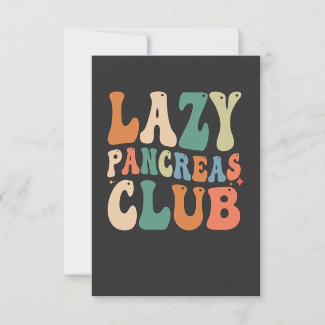 Carte De Remerciements Super Lazy Pancreas Club Sensibilisation au diabèt (Devant)