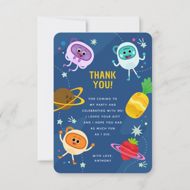 Carte De Remerciements Super simple | Nombres de bosses espace Anniversai (Devant)
