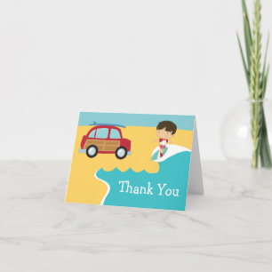 Carte De Remerciements Surf Beach Birthday Party Thank You