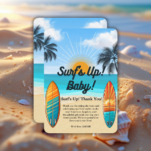 Carte De Remerciements Surf bébé - Baby shower