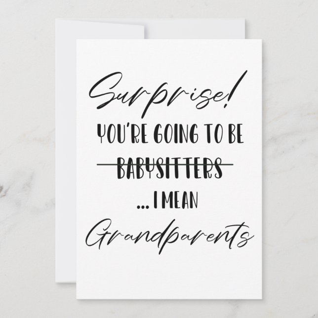 Carte De Remerciements Surprise Vous allez devenir grand-parents (Devant)