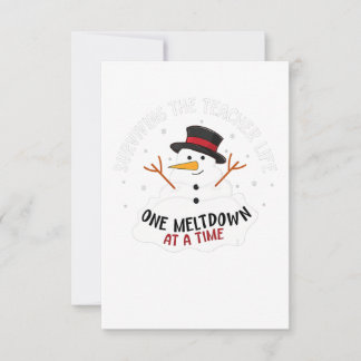 Carte De Remerciements Survivre à la vie de l'enseignant Une fusion à la