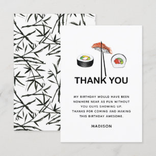 Carte De Remerciements Sushi Anniversaire Fête Moderne Personnalisé