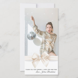 Carte De Remerciements Sweet 16 Ballons Roses en or de luxe photo