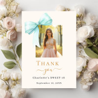 Sweet 16 photo bow crème verte turquoise