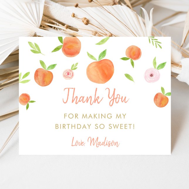 Carte De Remerciements Sweet As A Peach Anniversaire (Créateur téléchargé)