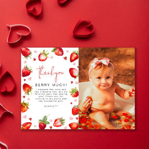 Carte De Remerciements Sweet Berry Premier anniversaire fête photo