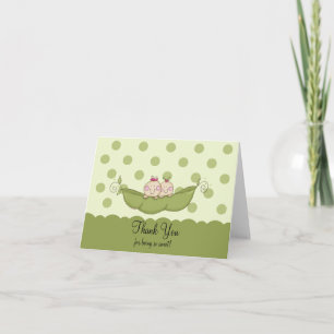 Carte De Remerciements Sweet Little Pea Twin Girls Thank You Note Card