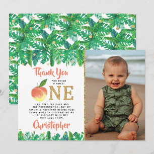 Carte De Remerciements Sweet Peach Girls 1er Anniversaire Photo