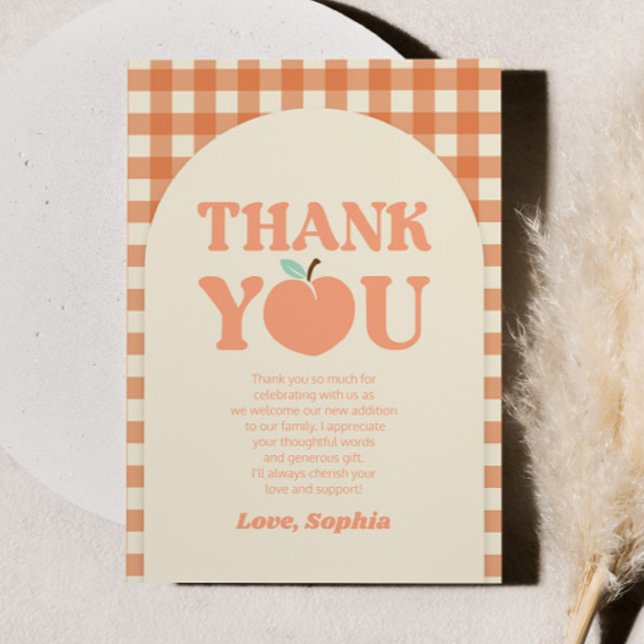 Carte De Remerciements Sweet Peach Orange Birthday Party (Créateur téléchargé)