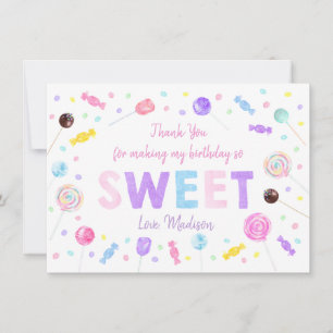 Carte De Remerciements Sweet Shop Lollipop Candy Anniversaire